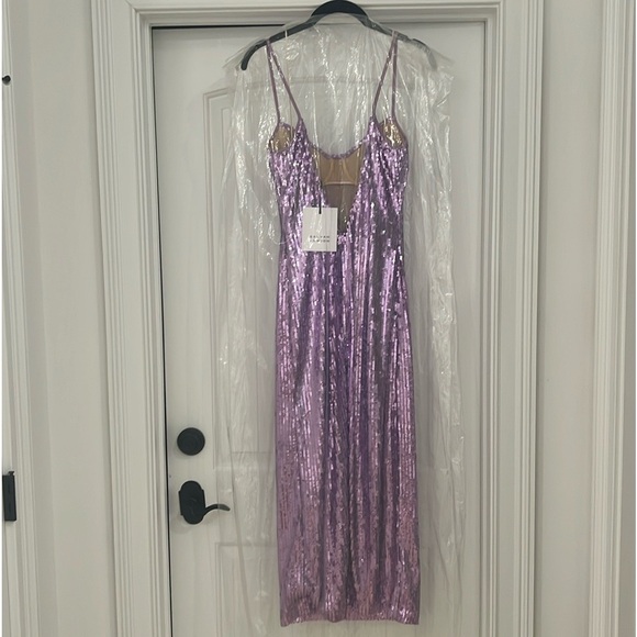 INCREDIBLE! NWT “Galvan London” Berlin Bustier Sequined Dress in Purple! Size 6 - Picture 14 of 16
